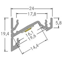 BRUMBERG One LED surface-mounted corner profile, aluminium, 2 metres