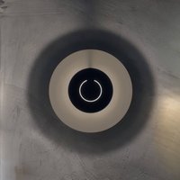 Knikerboker LED-vägglampa DoppioZero, kräm/grå, Ø 30 cm