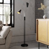 Lucande golvlampa Medira, svart, 2 lampor, justerbar, GU10