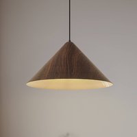 Lindby Clarine pendant light, walnut, Ø 50 cm, metal