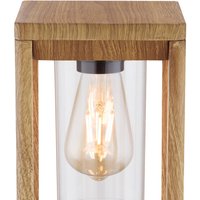 Globo Candela pillar light in a wood look, height 50 cm