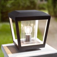 Lucande Dunia pillar light, anthracite, metal, 24 cm, IP54