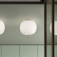 kdln Kushi ceiling lamp, brass-coloured/white, Ø 33 cm, glass