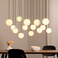 Nowodvorski Lighting SNOWBALL hanging light, opal glass/black, 100 x 34 cm, 14 x G9