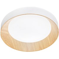 Luce Ambiente Design LED-taklampa Arka, Ø 40 cm, vit/träoptik, metall, CCT