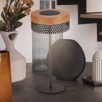 Briloner Lampe à poser rechargeable Booha, marron, métal, IP44, à intensité variable