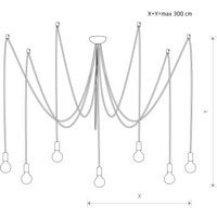 Nowodvorski Lighting Hänglampa Spider i vitt, 7 lampor