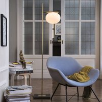 Oluce golvlampa Alba, brons, vit, 1 lampa, glas, metall