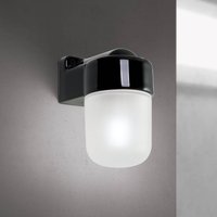 ORION Ostia wall light, black, ceramic, satin glass, E27