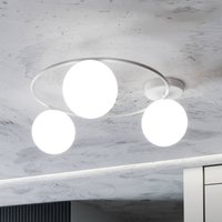 Euluna Ascella ceiling light, 3-bulb, white/opal