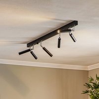 Euluna Nicanor ceiling spotlight black/chrome 6-bulb