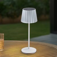 Lampe de table LED Lindby Esali, blanche, rainures, 29 cm