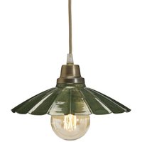 PR Home Hängeleuchte Ester, grün, Ø 24 cm, Eisen, Stecker