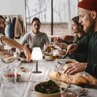 FH Lighting Lampe table batterie LED Fiumara noire/blanche x2