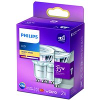 Philips reflector LED bulb GU10 3.5W 2,700K 36° 2x