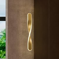 Schuller Valencia Suspension LED Twist, à 1 lampe, couleur or, métal