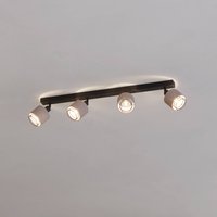 EGLO Rosley downlight, length 75 cm, black/natural, 4-bulb,
