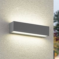 Applique d'extérieur LED Arcchio Lengo, 25 cm, à 2 lampes, gris, CCT