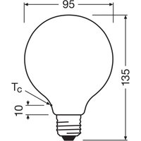 OSRAM LED-lampa Globe G95 E27 5W matt 6 500K