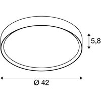 SLV Plafonnier LED Decona, Ø 42 cm, noir/doré