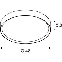 SLV LED-taklampa Decona, Ø 42 cm, svart/guldfärgad