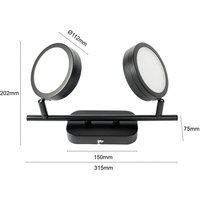 Lindby Strahler Neros, schwarz, 2-flg., 31,5 cm, CCT, Eisen