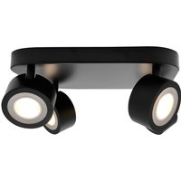 LED-Deckenleuchte Clyde, vierflammig, Quadrat, schwarz
