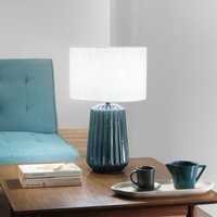 Luce Ambiente Design Kiowa table lamp, height 46 cm, blue/white, ceramic/fabric
