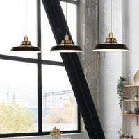 COREP Thelma pendant light, matt black, Ø 38 cm, metal