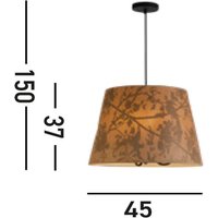 Searchlight Isla pendant light, Ø 45 cm, brown, beige, bamboo, steel