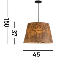 Searchlight Hänglampa Isla, Ø 45 cm, brun, beige, bambu, stål