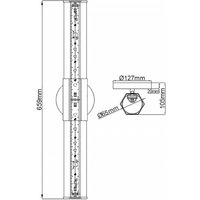 Quintiesse LED-badrumsvägglampa Facet Dual, krom, 2 lampor, bredd 66 cm
