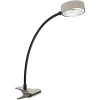 LIGHTME bordslampa Powerlens Flex, klämma, titanfärgad