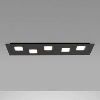 Fabbian Quarter – svart LED-taklampa 5 lampor