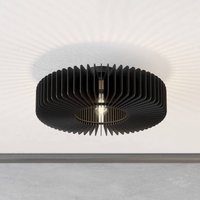 EGLO Taklampa Palombaia, svart, Ø 50 cm, stål/trä, E27