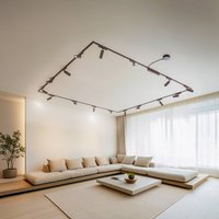 Lindby Track lighting system 48V Lumaro spots 16-flg. black Ø4cm dimmable