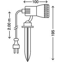 Briloner Spot sur piquet LED Terra, filtre de couleur inclus