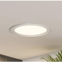 Oprawa wpuszczana LED Prios Cadance, srebrna, 22 cm, CCT, IP44