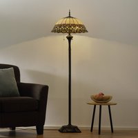Clayre&Eef Floor lamp Frieda with a Tiffany lampshade