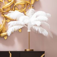 KARE Feather Palm table lamp with feathers, white