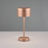 Reality Leuchten Jeff rechargeable LED table lamp, coffee, height 30 cm, metal