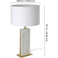 EGLO Stars Of Light Lampe à poser Belesar, textile, blanc, E27