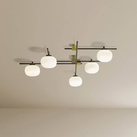 miloox by Sforzin Lingotto wall light, 5-bulb, white/gold/black, glass