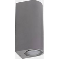 Applique d'extérieur LEDS-C4 Eko Double, gris, largeur 7 cm, aluminium