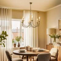 Lucea Lustre Dofa, laiton antique/noir à 6 lampes