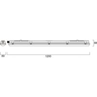 Sylvania RESISTO LED wraparound light, light grey, 120 cm, 17 W, 840 IP66