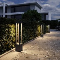 Arcchio LED bollard light Lienna, 90 cm, grey, metal, IP65