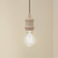 Lindby pendellampa Hattie, beige, Ø 5 cm, metall E27