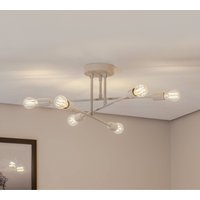 Opviq Taklampa Flower 177, krämvit, metall, 6 lampor