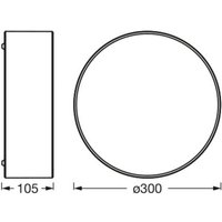 OSRAM taklampa ORBIS PARIS, svart, Ø 30 cm textil E27